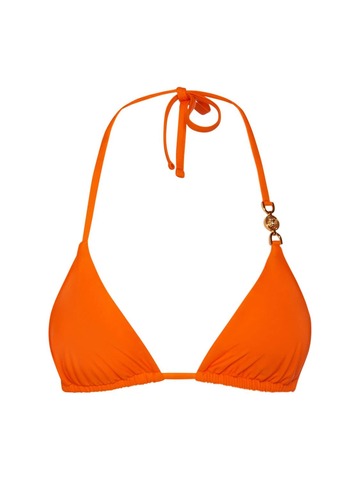 VERSACE Triangle Bikini Top W/metal Logo in orange
