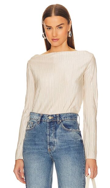song of style nelson long sleeve top in neutral