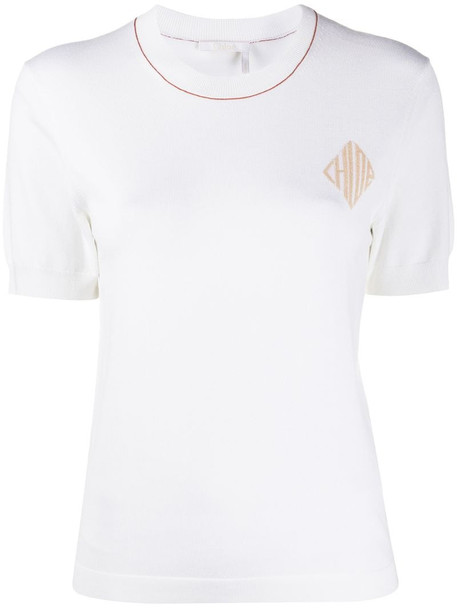 Chloé logo detail T-shirt in white