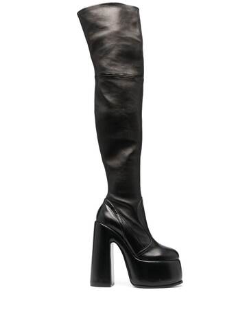 casadei rock thigh-high platform boots - black