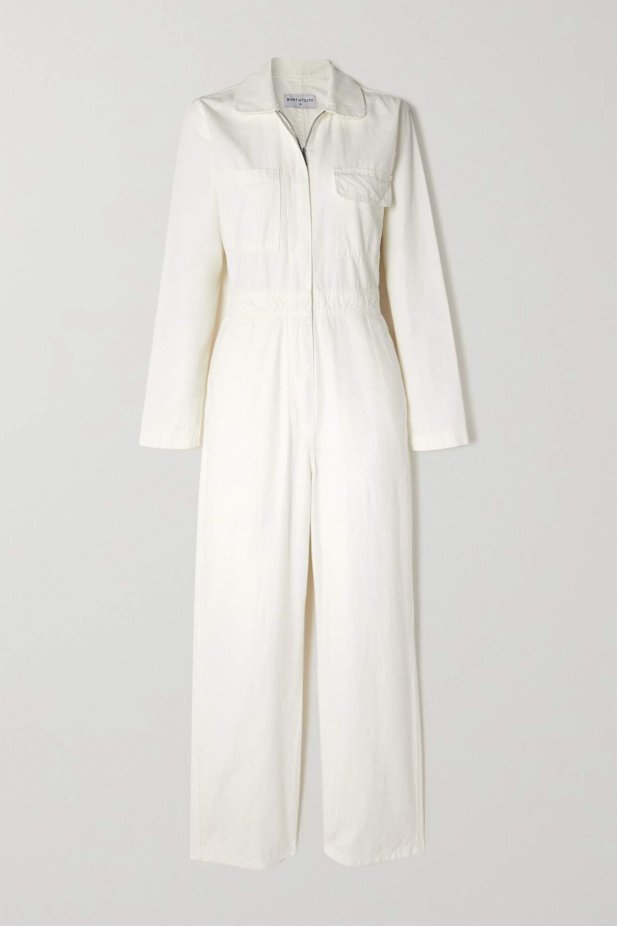 Rivet Utility - + Net Sustain Looker Cotton-canvas Jumpsuit - White