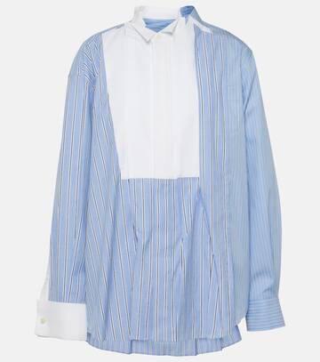 sacai striped cotton-blend shirt