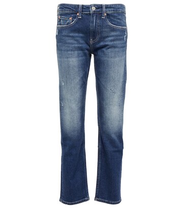 AG Jeans Girlfriend mid-rise cropped jeans in blue