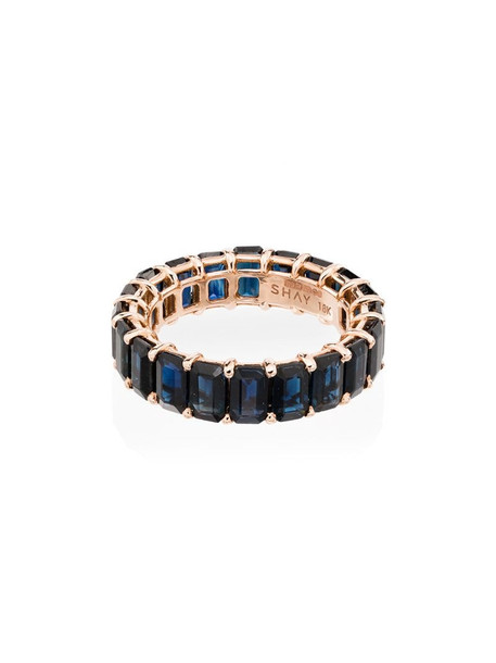 SHAY 18kt gold Eternity sapphire ring in blue