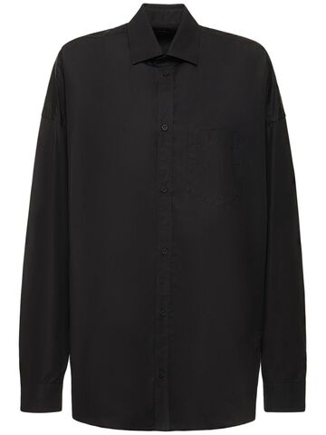balenciaga cocoon cotton poplin shirt in black