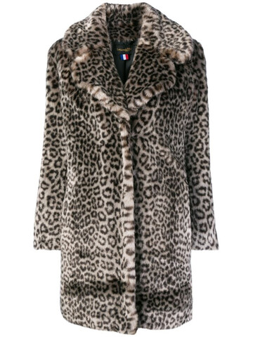 La Seine & Moi Louve faux fur coat in grey