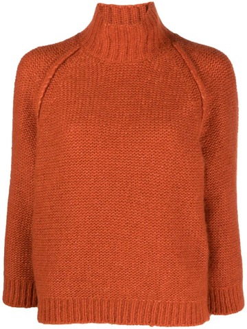 antonelli high-neck long-sleeve jumper - orange