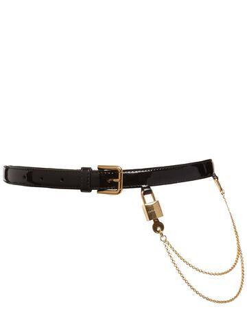 DOLCE & GABBANA Patent Leather Belt in black