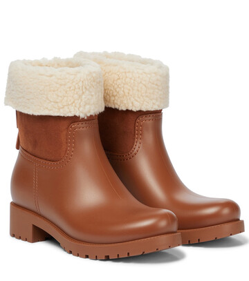See By ChloÃ© Jannet shearling-trimmed rubber boots in brown