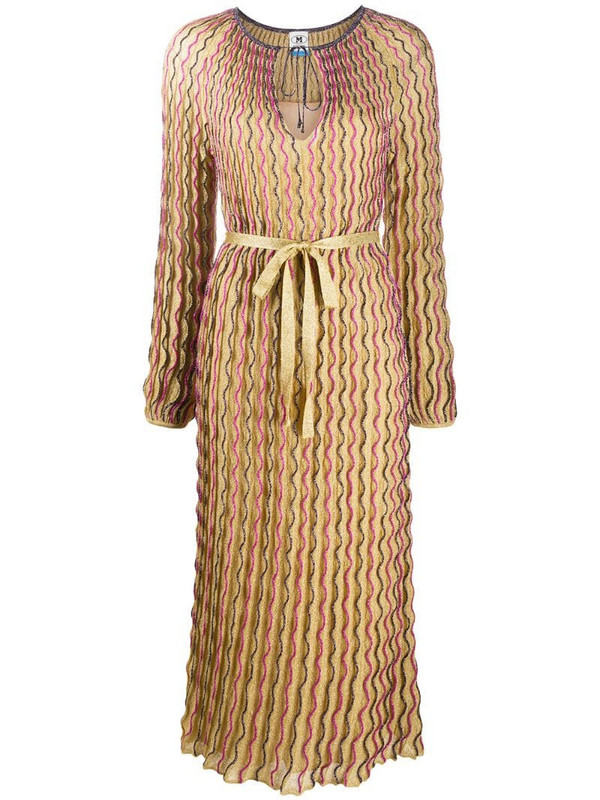 M Missoni wave-print knitted dress in gold