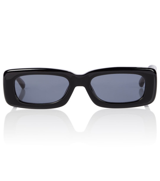 The Attico x Linda Farrow Mini Marfa rectangular sunglasses in black