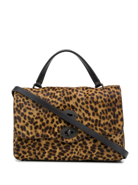Zanellato twist-lock leopard print tote bag in neutrals