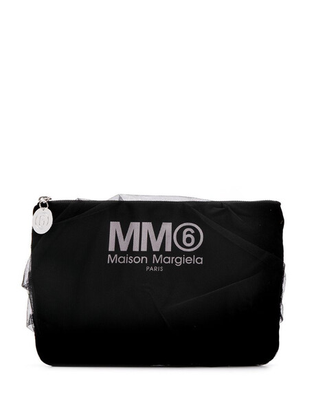 MM6 Maison Margiela tulle clutch bag in black