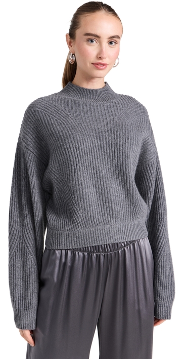 le kasha merida cashmere sweater mid grey one size