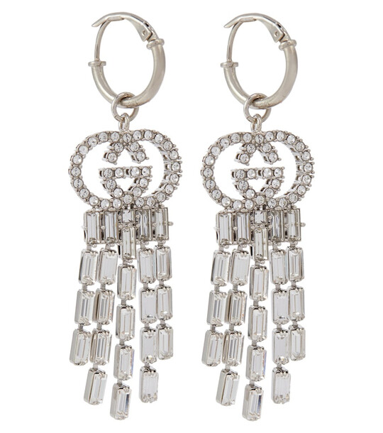 Gucci GG crystal-embellished earrings in silver
