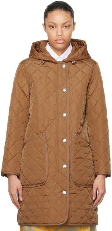 burberry tan quilted coat