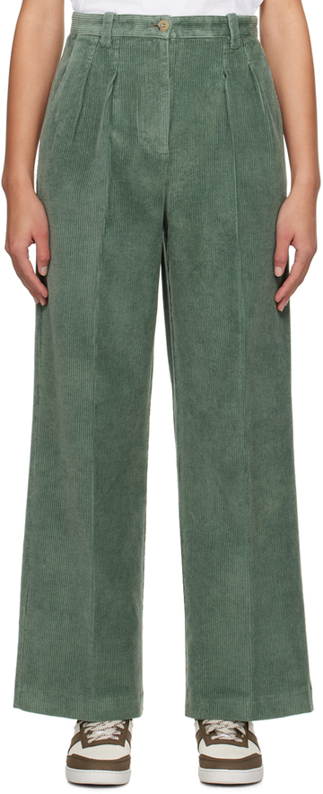a.p.c. a.p.c. green tressie trousers