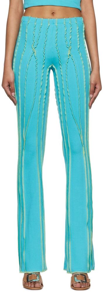 Helenamanzano SSENSE Exclusive Blue Lounge Pants in turquoise