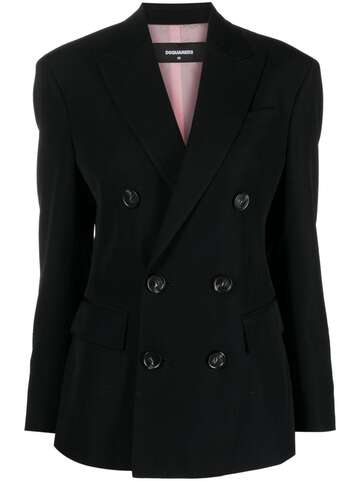 dsquared2 double-breasted wool blazer - black