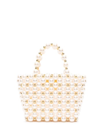 vanina reveries pearl-embellished tote bag - white