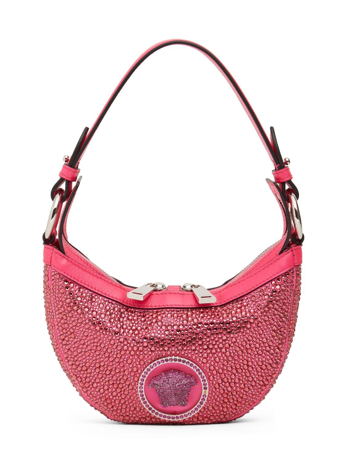 VERSACE Mini Hobo Shoulder Bag in pink