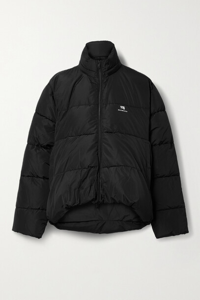 Balenciaga - Oversized Quilted Shell Jacket - Black