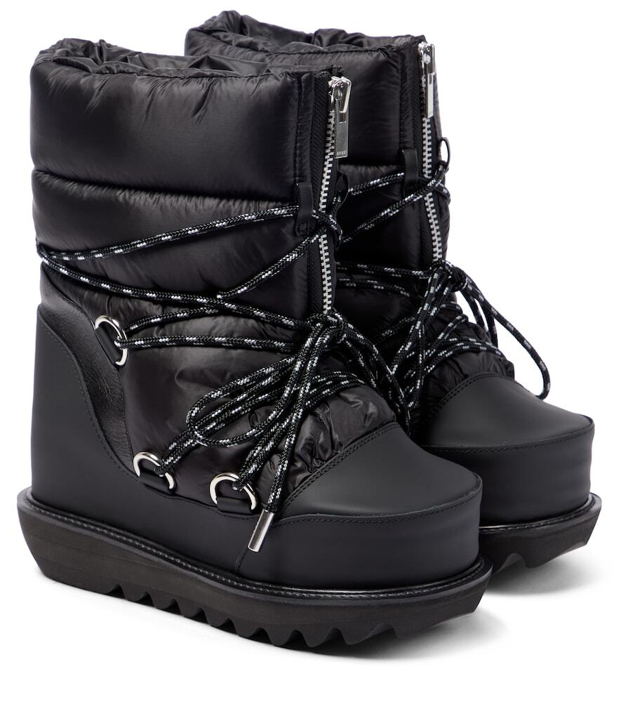 Sacai Quilted hiking boots in black