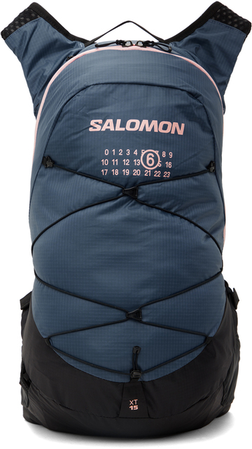 mm6 maison margiela blue & black salomon edition xt 15 backpack, 20 l