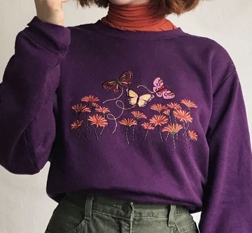 sweater,purple,floral