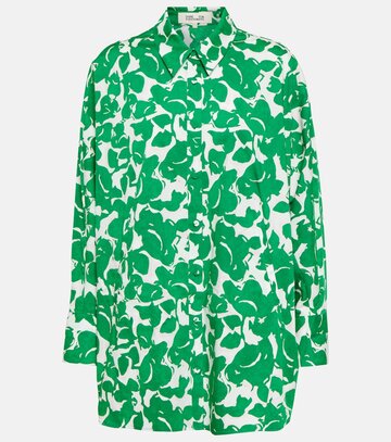 diane von furstenberg printed cotton shirt in green