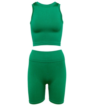 Prism² Crop top and shorts set in green