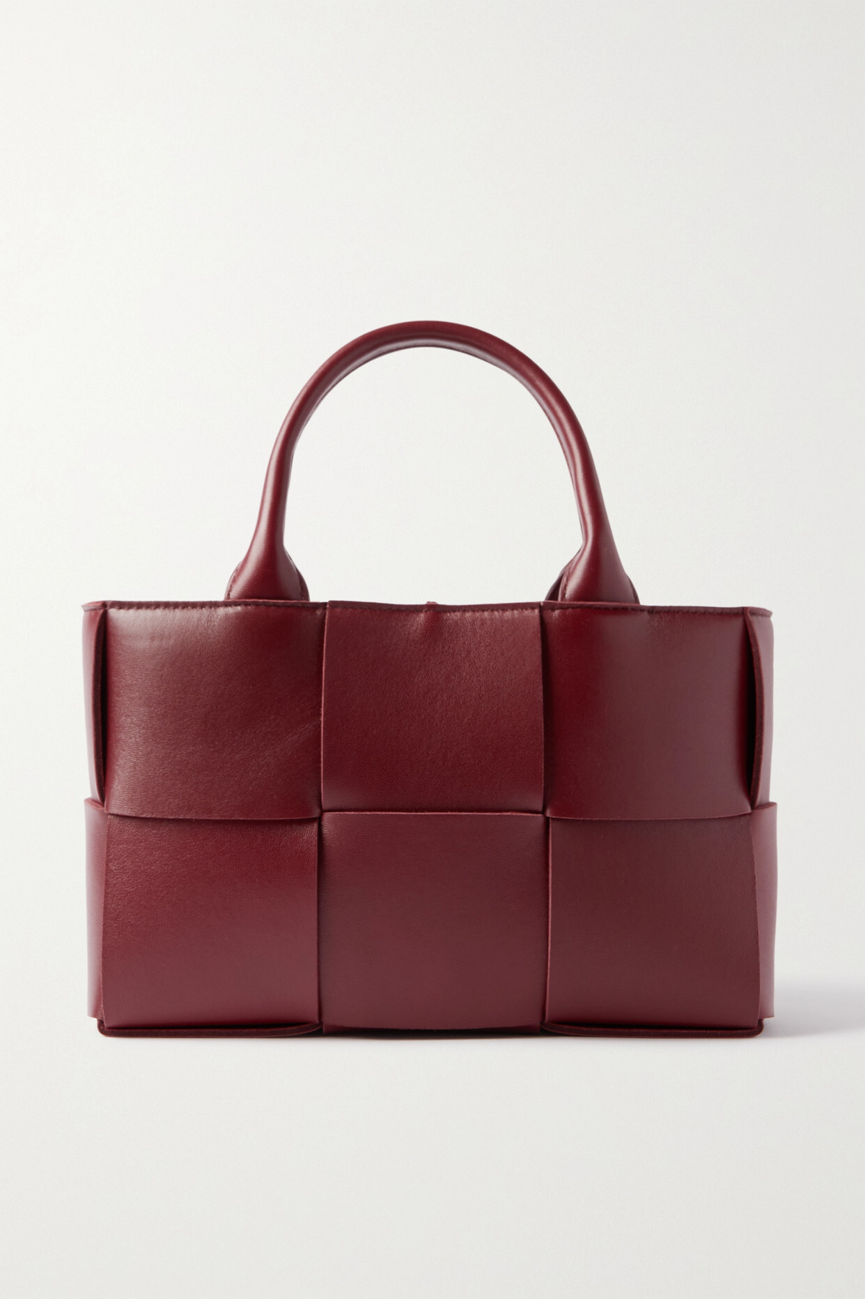 Bottega Veneta - Arco Mini Intrecciato Leather Tote - Burgundy