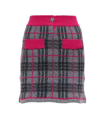 Barrie Checked cashmere knit miniskirt