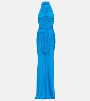 Alex Perry Lark ruched gown in blue
