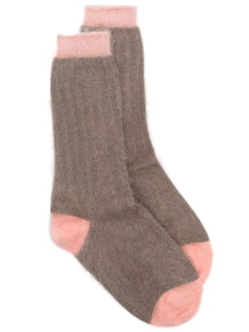 peserico two-tone mohair socks - grey