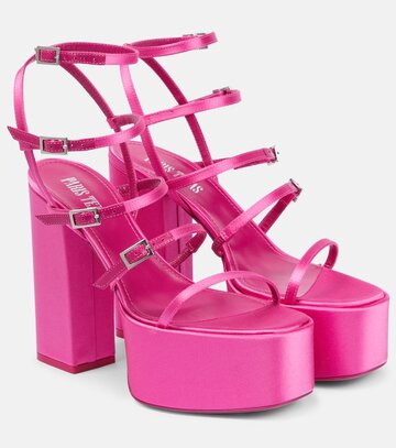 Paris Texas Jessica 130 satin platform sandals in pink