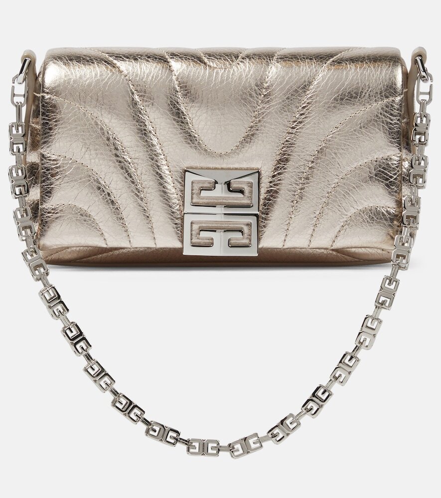 Givenchy 4G Micro metallic leather shoulder bag in gold