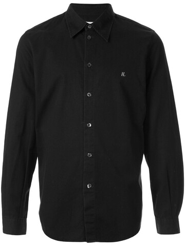 Helmut Lang Pre-Owned 1998 embroidered logo slim shirt in black