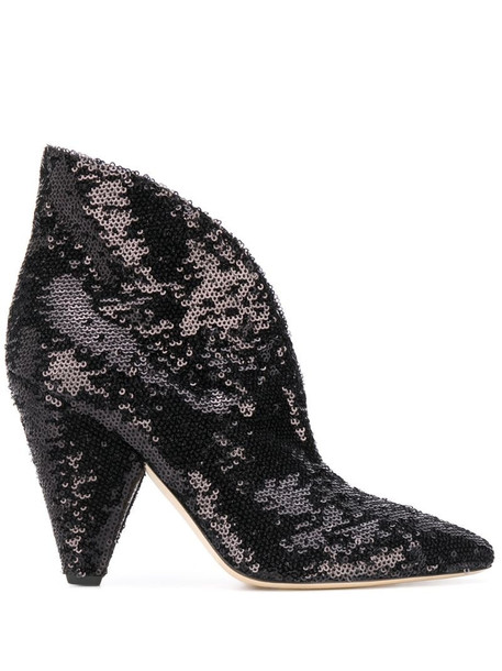 P.A.R.O.S.H. sequinned ankle boots in black