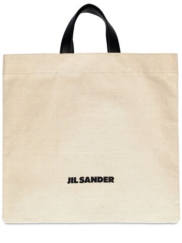 jil sander book square tote bag in natural