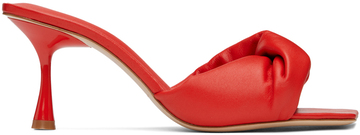 studio amelia red twisted front 70 heeled sandals