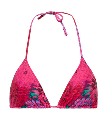 Reina Olga Miami printed bikini top in pink