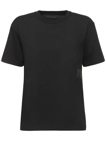 alexander wang essential short sleeve cotton t-shirt in black
