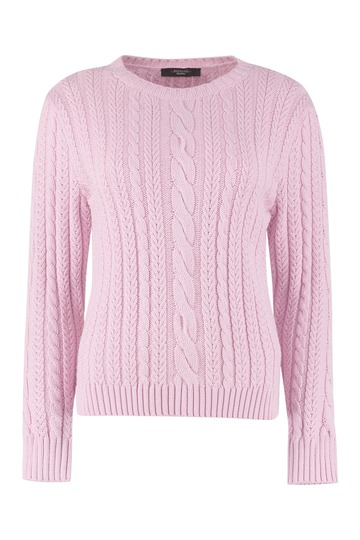 Weekend Max Mara Baschi Long Sleeve Crew-neck Sweater in pink