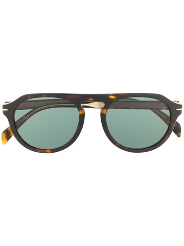 Eyewear by David Beckham tortoiseshell round-frame sunglasses in green