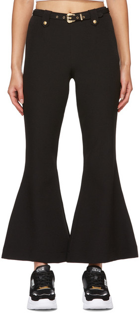 Versace Jeans Couture Black Flared Trousers in nero