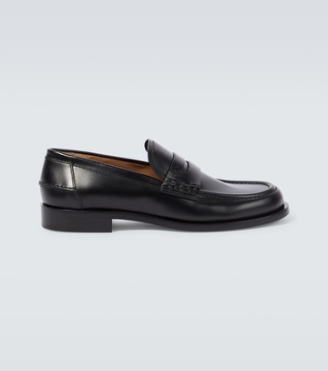 gianvito rossi michael leather loafers in black