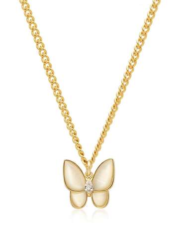 nialaya jewelry statement butterfly pendant necklace - gold