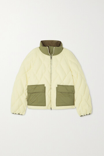 moncler - jonquille shell-trimmed quilted fleece down jacket - off-white