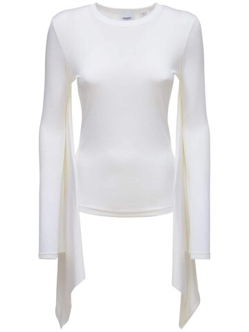 BURBERRY Viscose Blend Jersey Top in white